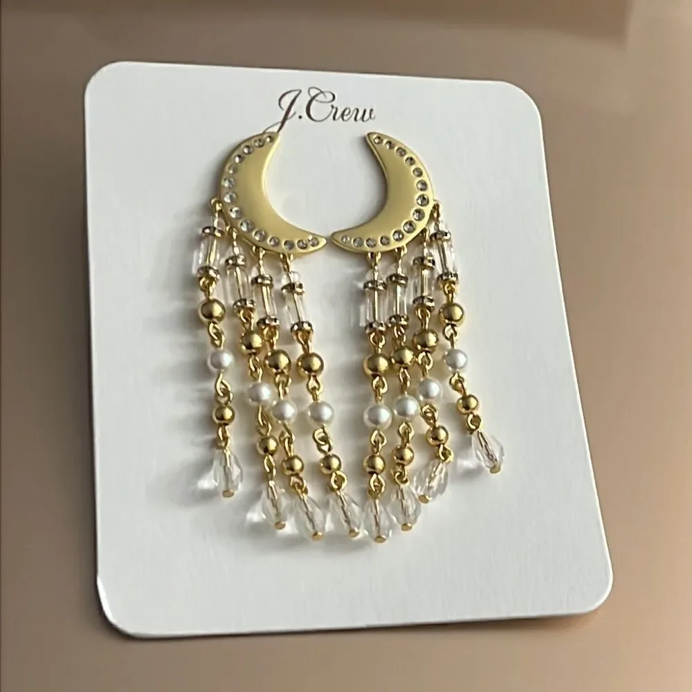 NWT JCrew Celestial fringe earrings